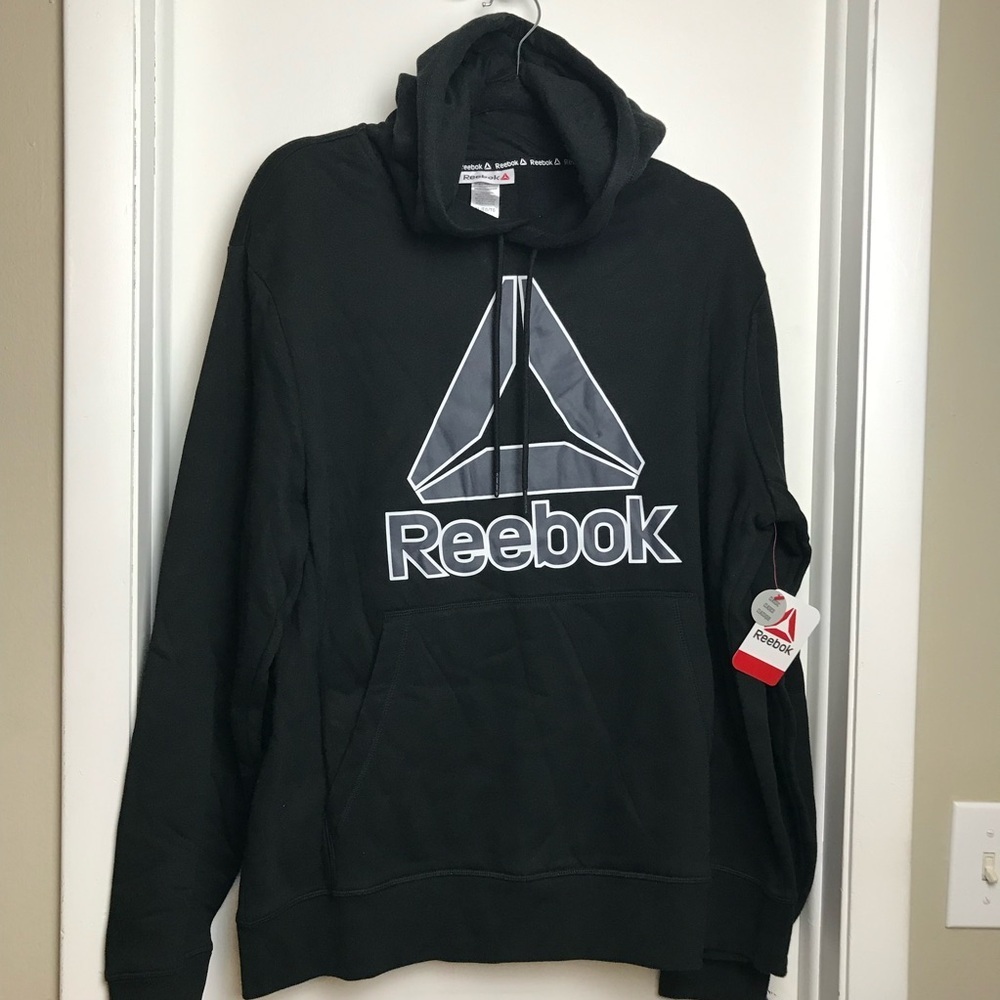 Reebok Crossfit Hoodie Mens XL Black Classic Fleece Hood Training Sweatshirt New